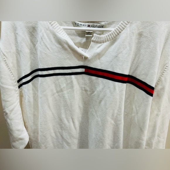 Tommy Hilfiger V-Neck White Solid Sweaters for Women, 3XL, 100% Cotton - Picture 5 of 10